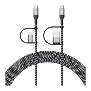 Cabo Tipo-C Para Tipo-C Geonav MultiConnection, 4 em 1, Com Adaptador Micro USB/USB-A, 1.5m, UCC10MIC