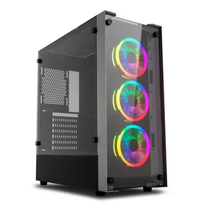 Gabinete Gamer Aigo DarkFlash Skywalker Preto Lateral/Frontal Vidro