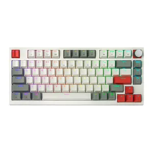 Teclado Mecanico Skyloong GK75, RGB, Switch Optico Marrom, Branco, SKL-GK75-RGB-BW-WH