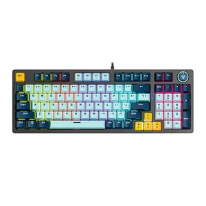 Teclado Mecanico Fantech Atom96 Mizu Edition, Rainbow, Switch Vermelho, Sky Blue, MK890V2-SKB-RD
