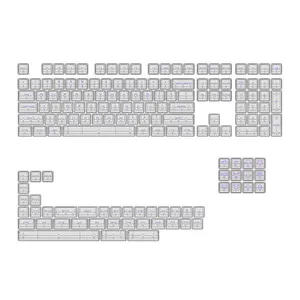 Conjunto de Teclas Akko ASA Profile, Clear Keycaps, White e Purple, AKKO-KEYCAP-CLEAR-WHPK