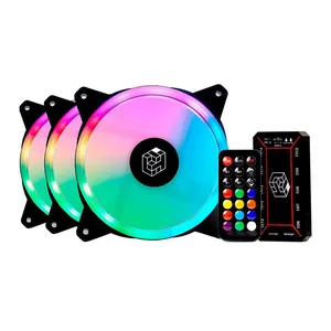 Kit Ventoinhas LikeTec Lighter RGB, 3x120mm, Preto, LF-KITRGB-LIGHTER-2007