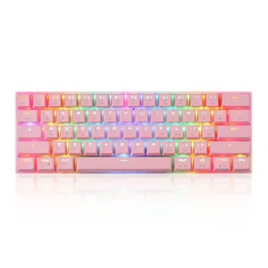 Teclado Mecanico Gamer Motospeed CK62, RGB, Switch Vermelho, Rosa, KG-CK62-PK-RD-WW