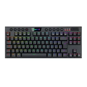Teclado Mecanico Gamer Redragon Horus TKL, RGB, ABNT2, Switch Marrom, USB, Preto, K622-RGB-PT-BROWN