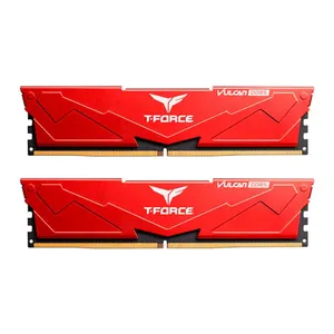 Memoria Team Group T-Force Vulcan, 32GB (2x16GB), DDR5, 5600MHz, C32, Vermelho, FLRD532G5600HC32DC01