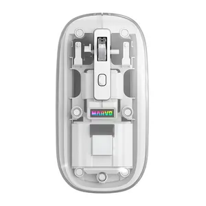 Mouse Marvo M810W, Rainbow, Wireless, 1600DPI, Branco, M810W-WTH