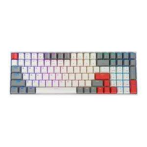 Teclado Mecanico Skyloong GK96, RGB, Switch Optico Vermelho, Branco, SKL-GK96-RGB-RD-GY-WH