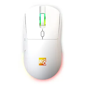 Mouse R8 1763, 3200DPI, 6 Botoes, Wireless, Branco, R8-1763WL-WH