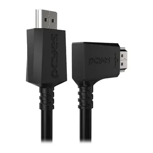 Cabo HDMI PCYes, Conector 90 Graus Horizontal, 2m, Preto, PH90H-2