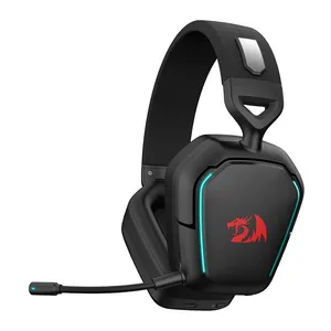 Headset Gamer Redragon Mira, Wireless, RGB, 7.1 Surround, Drivers 40mm, Preto, H868