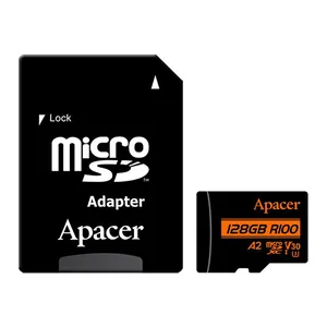 Cartao de Memoria Apacer, 128GB, MicroSDXC, UHS-I, U3, V30, A2, Com Adaptador, AP128GMCSX10U8-R