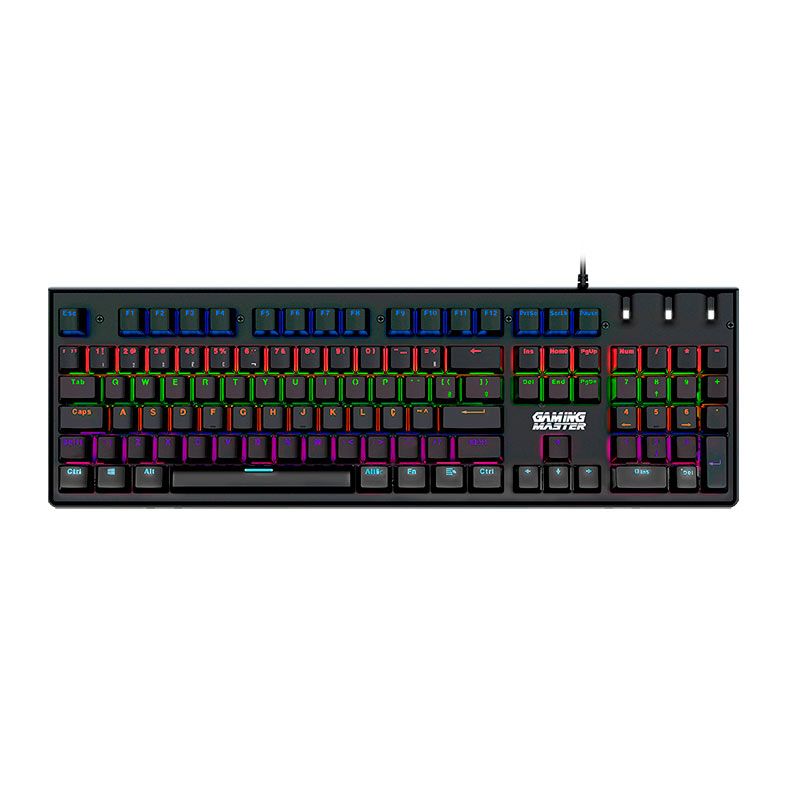 Teclado Mecanico K-Mex Flashstrike RGB Switch Azul Preto
