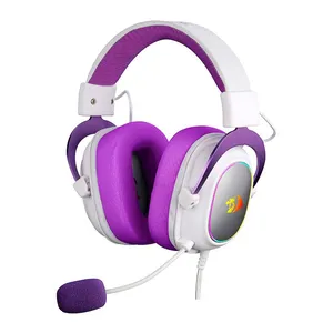 Headset Gamer Redragon Zeus X, RGB, Som Surround 7.1, Drivers 53mm, Branco e Roxo, H510WP-RGB