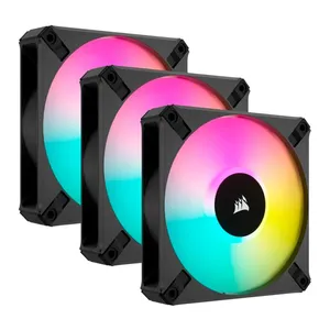 Kit Ventoinhas Corsair Icue AF120 Elite PWM, RGB, 3x120mm, Preto, CO-9050154-WW