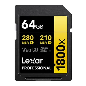Cartao de Memoria Lexar Professional 1800x Gold Series, 64GB, SDXC UHS-II, LSD1800064G-BNNNU