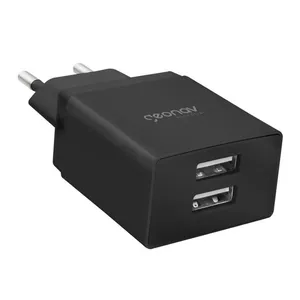 Carregador Universal Geonav, Duas Portas USB, Preto, ESACB2
