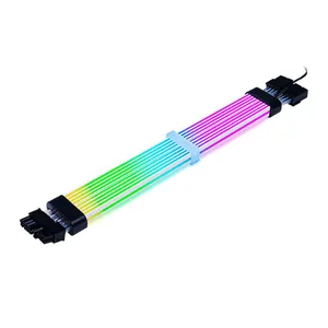 Cabo Extensor PCIe Acegeek AC28, ARGB, 345mm, Preto, AG-AC28-BK