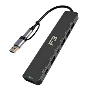 Hub F3 7 Portas, Tipo-C/USB, JC-TYC-710
