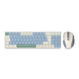 Combo Gamer Redragon BS-8772, Wireless, Teclado ABNT2, Mouse 2400DPI, Azul e Creme, BS-8772-CB