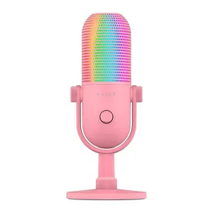 Microfone Razer Seiren V3 Chroma, RGB, USB, Rosa, RZ19-05060300-R3U1
