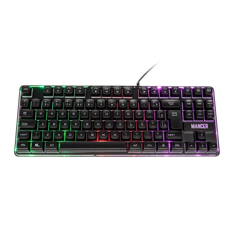 Teclado Gamer Mancer Veyra Rainbow ABNT2 Preto
