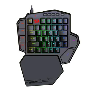Teclado Mecanico Gamer Redragon Ditix One-Handed, RGB, Switch Azul, Preto, K601-RGB