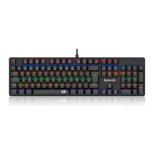 Teclado Mecanico Gamer Redragon Valheim, Rainbow, Switch Marrom, USB, Preto, K608-R-PT-BROWN