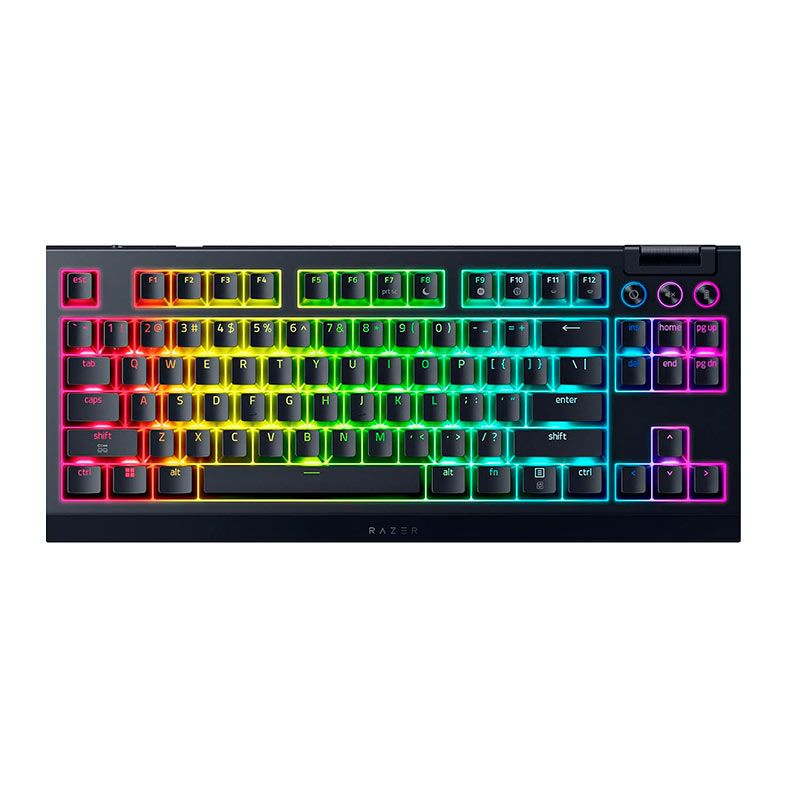 Teclado Mecanico Razer BlackWidow V4 TKL RGB Switch Laranja Wireless Preto