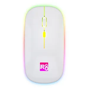 Mouse R8 1715WL, 1600DPI, 4 Botoes, Wireless, Branco, R8-1715WL-WH