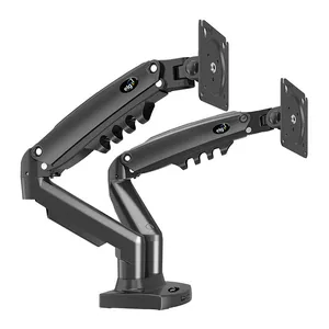 Suporte Duplo Multiarticulado Com Pistao a Gas Para 2 Monitores ELG, Com USB, 17 Pol. a 35 Pol., Preto, F180USB