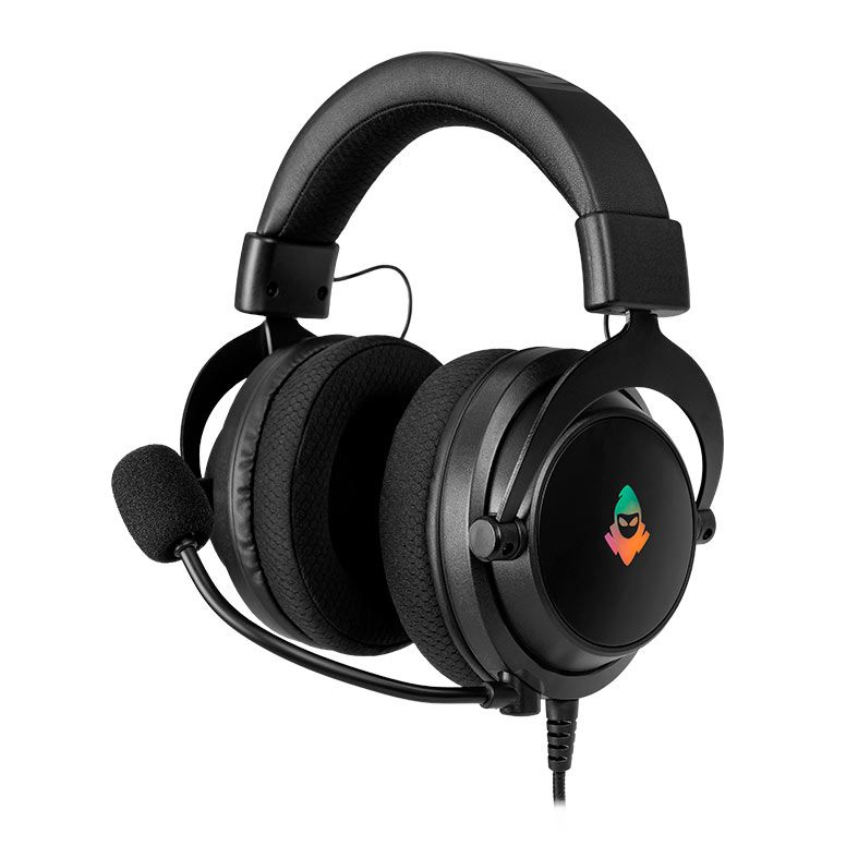Headset Gamer Mancer Aura Rainbow 50mm Preto
