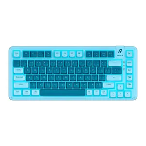 Teclado Mecanico A+ Plus Gasket Cetus, 75%, Led Azul, Switch Red Jerszzy, Azul, AK200