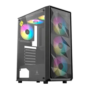 Gabinete Gamer Acegeek Diamond R339, Rainbow, Mid-Tower, Lateral de Vidro, Com 3 Fans, Preto, AG-DIAMOND-R339-BK-I3F