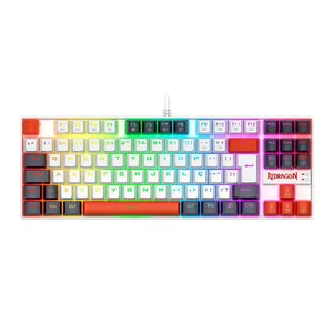 Teclado Mecanico Redragon Kumara, RGB, ABNT2, Switch Marrom, Branco/Preto/Vermelho, K552WLR-RGB-PT-BROWN