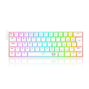 Teclado Mecanico Gamer Redragon Dragonborn, RGB, ABNT2, Switch Blue, Branco, K630W-RGB-PT-BLUE