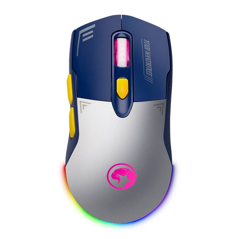 Mouse Gamer Marvo M803W, RGB, Wireless, 4800DPI, 7 Botoes, Branco, M803W-WB