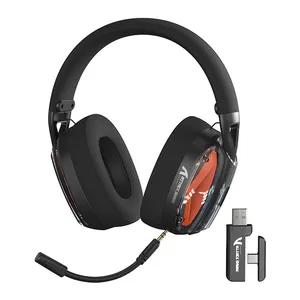 Headset Gamer Attack Shark L60, Drivers 40mm, PC/PS4/Xbox, Tri-Mode, Preto e Laranja, L60-BLACK-OR