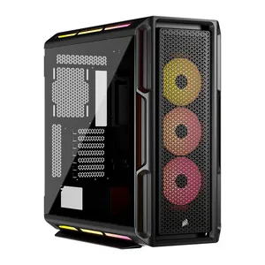 Gabinete Gamer Corsair Icue Link 5000T LX, RGB, Mid-Tower, Lateral de Vidro, Com 3 Fans, Preto, CC-9011298-WW