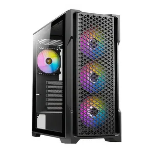 Gabinete Gamer Antec AX90, RGB, Mid-Tower, Lateral de Vidro, Com 4 Fans, Preto, AX90
