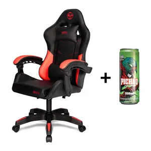 Cadeira Gamer TGT Heron M, Preto e Vermelho + Energetico Pichau Maca Verde