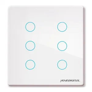 Interruptor Touch Nova Digital ZigBee, Wireless, 6 Botoes, Branco, SY-ZB-6W