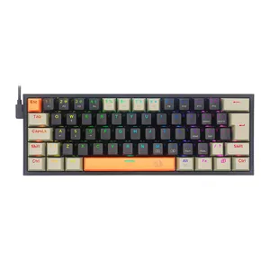 Teclado Mecanico Gamer Redragon Fizz, RGB, Switch Marrom, Preto, K617RGB-OG-BK-GY