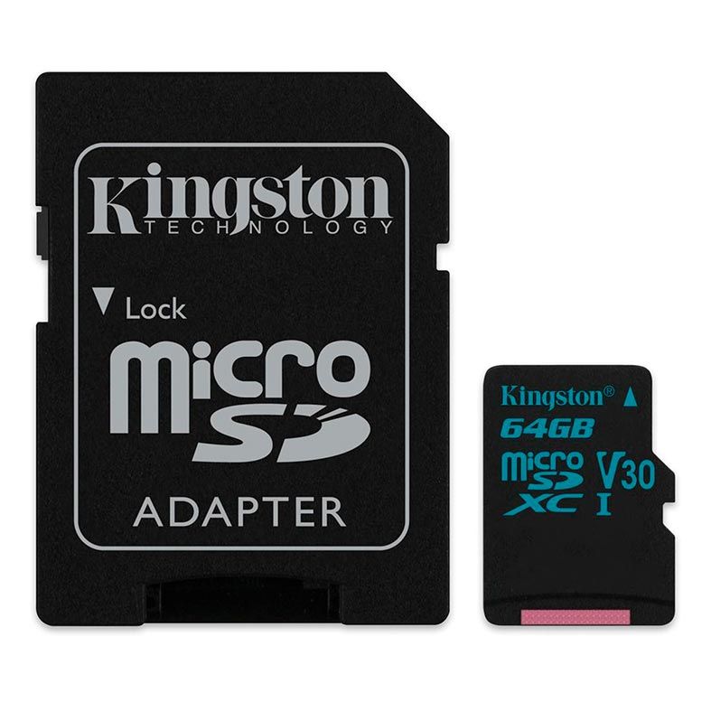 Cartão de Memoria Kingston Canvas GO 64GB microSDXC C/ Adatador, SDCG2-64GB