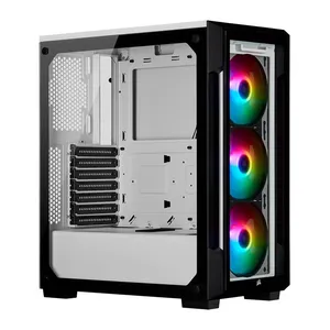 Gabinete Corsair iCUE 220T RGB Vidro Temp Branco Mid Tower, CC-9011191-WW