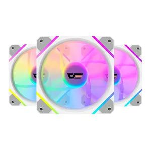 Kit Ventoinhas Aigo Darkflash DM12 F, ARGB, 3x120mm, Com Controladora, Branco, DF-DM12F3IN1-W-PH1
