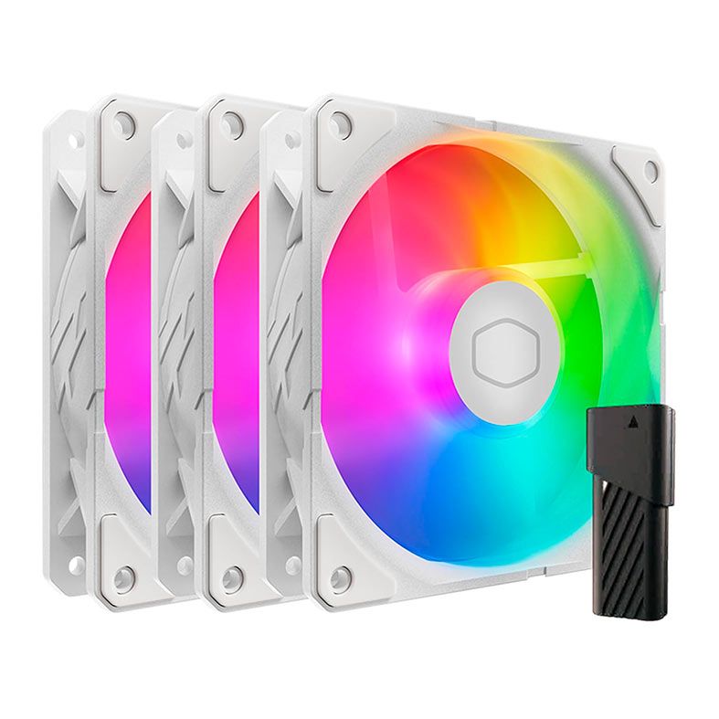 Kit Ventoinhas Cooler Master Sickflow Edge 120 White ARGB 3x120mm