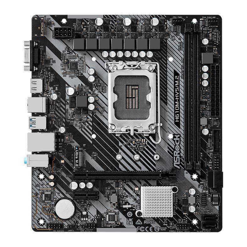 Placa Mae ASRock H610M-HVS/M.2 R2.0, DDR4, Socket LGA1700, M-ATX, Chipset Intel H610, H610M-HVS-M.2-R2