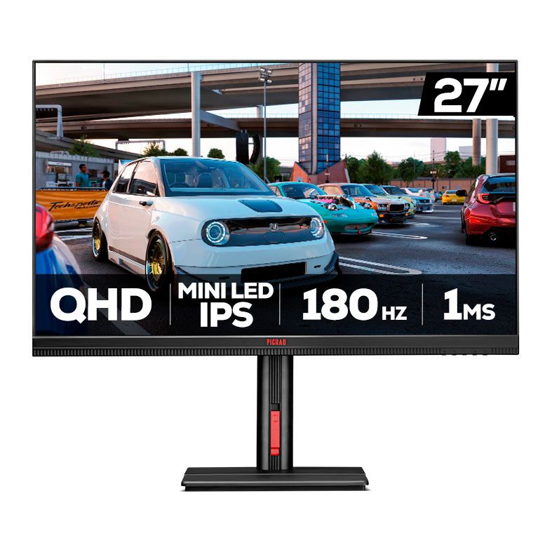 Monitor Gamer Pichau Quantum, Mini LED, 27 Pol, IPS, QHD, 1ms, 180Hz, HDMI/DP, PG-QUTM01-BL01