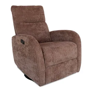 Poltrona Manual Reclinavel Zinnia Ambar, Tecido Algodao Chenille, Caramelo Claro, ZNC-AMB-CA02