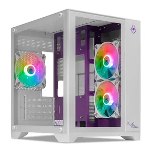 Gabinete Gamer Mancer CV100 Purple Edition Mid-Tower Branco